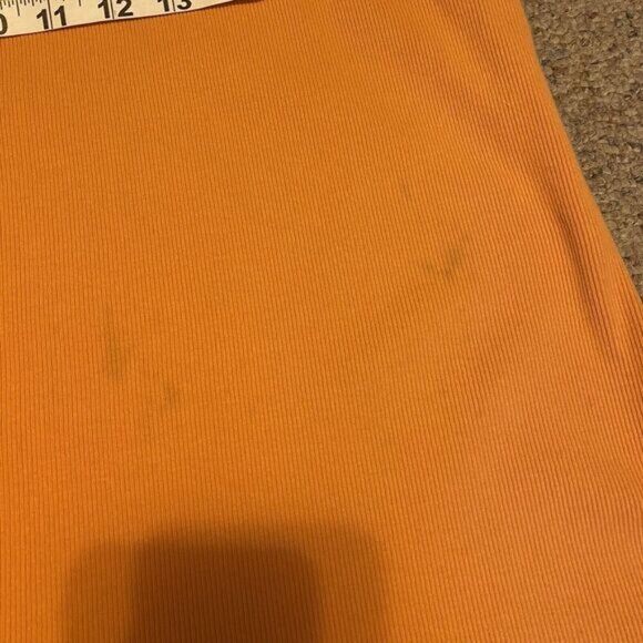 Old Navy Orange Sleeveless Ribbed Tank Midi Dress Plus 2X Split Side Coastal Sun - Picture 10 of 10